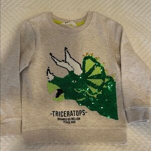 H&M Kids Sweatshirt with Green Triceratops Design 5-6T